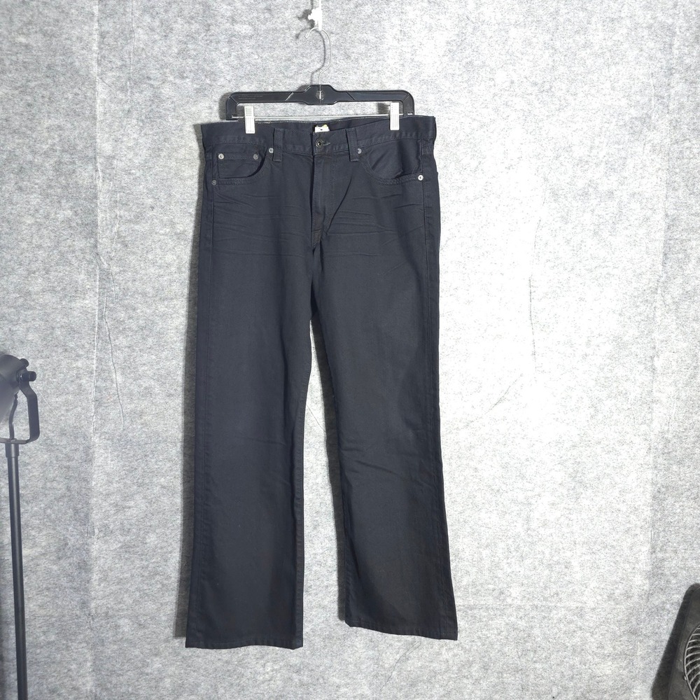 Lucky Brand Jeans Mens 32 Black Straight Leg Made in USA Gene Montesano Denim